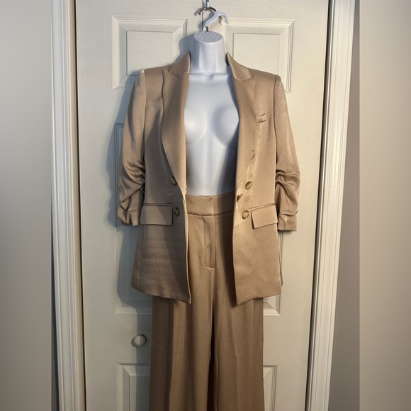 Veronica beard Size 2 Suit In Sand. Tomi Dickey Jacket And Robinne Pants NWT - Picture 11 of 15